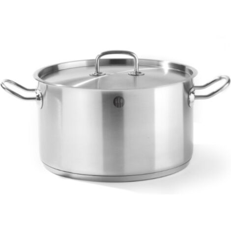 Olla mediana Kitchen Line con tapa 9,5 l diámetro 280 x 155 mm - Hendi 836408 (1/5)