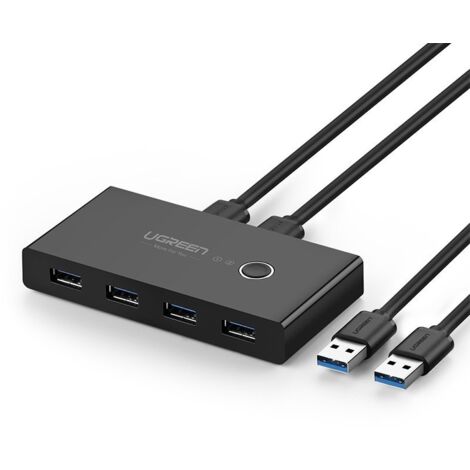 Caja de conmutación HUB switch 4x USB 3.2 Gen 1 divisor USB para dos computadoras - negro (1/5)