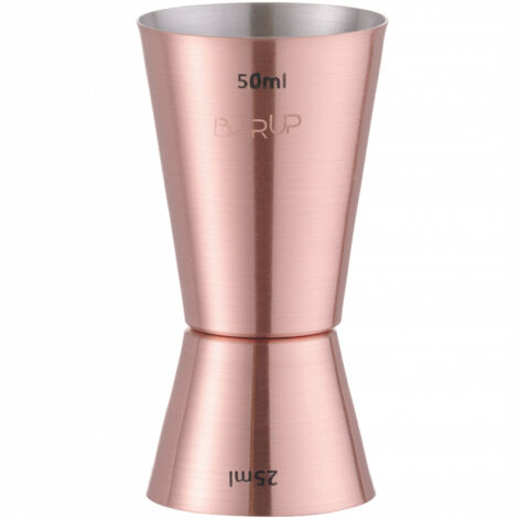 Jigger de cobre de doble cara para bartender, medida para bebidas 25/50 ml (1/2)