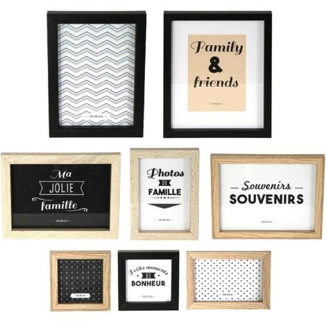 Conjunto de 8 marcos FINO blanco y negro (1/5)