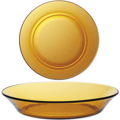 Plato hondo Duralex LYS AMBER naranja 195 x 35 mm - juego de 6