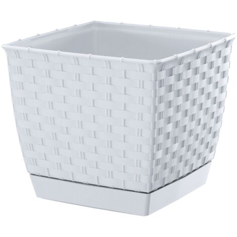Maceta RATOLLA SQUARE 1,5L., dimensiones 14,5x14,5x12,6 cm, color Blanco