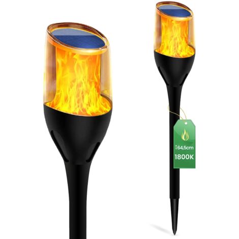 Lámpara LED solar para jardín IGNIS, efecto llama, empotrada, para exterior (1/5)