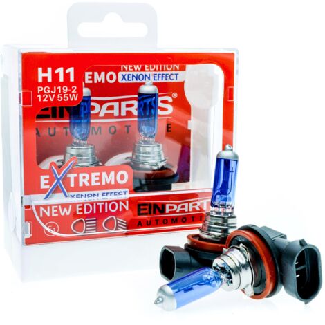 Bombillas halógenas EinParts H11 12 V 6000 K blanco frío 55 W PGJ19-1 (2 unidades) (1/5)