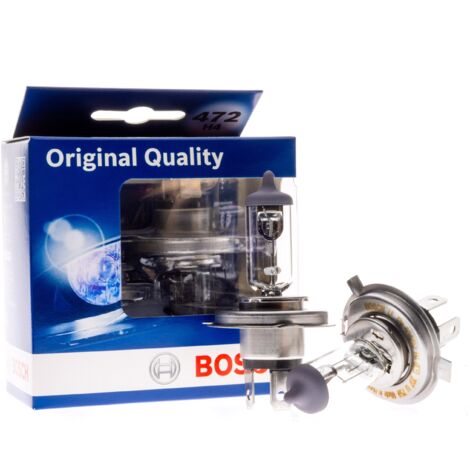 Bombillas halógenas Bosch H4 12 V 3000 K amarillas 55/65 W P43t, 2 unidades
