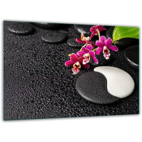 Tabla de cortar de vidrio templado de 30x22 cm, color negro.