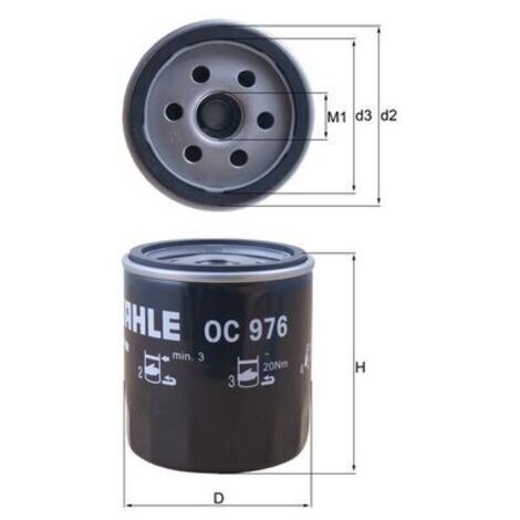 Filtro de aceite OC976 Knecht (1/2)