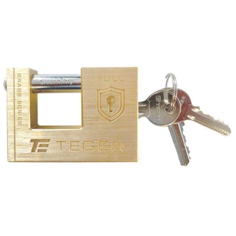 Candado antirrobo - latón / pasador de 60 mm - 3 llaves / llave inglesa (1/3)