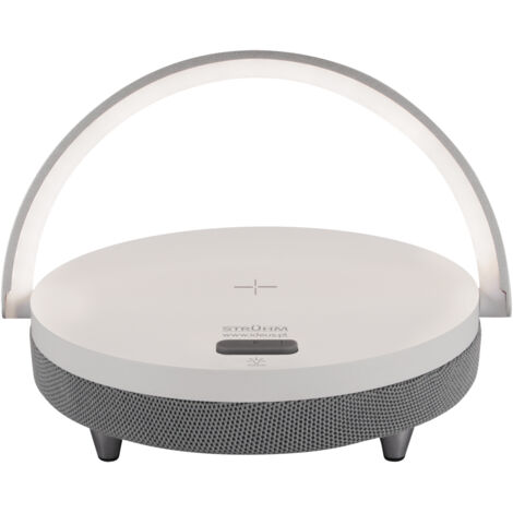 Lámpara de escritorio LED con cargador inductivo, control de luz, interruptor táctil y altavoz Bluetooth, color blanco. Saturn Speaker Ideus 03864 (1/2)