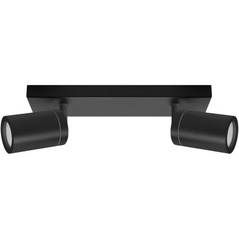 Lámpara de pared para baño negra IP44, tenor móvil GU10, 2x20W, Ideus 04071 (1/2)