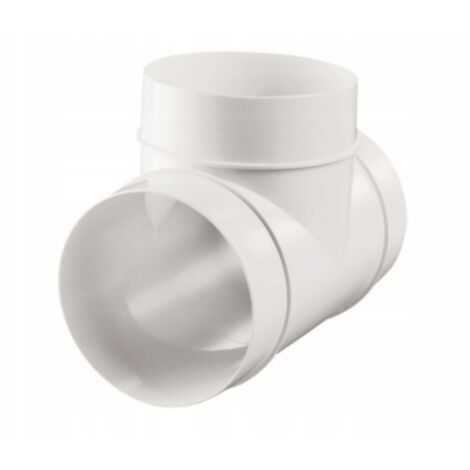 Te recta redonda 125/125 mm PVC VENTS 592