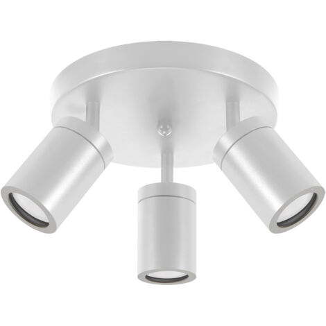 Aplique de pared y techo para baño, blanco, IP44, tenor móvil GU10, 3x20W, Ideus 04074 (1/2)