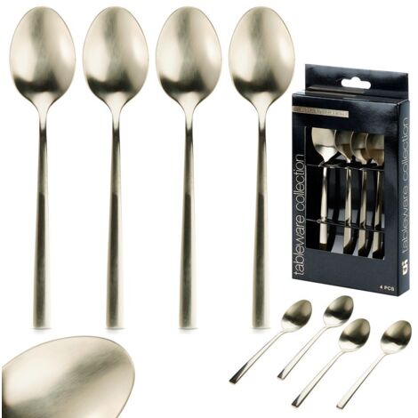 Cucharillas de té de acero dorado, 4 unidades. (1/5)