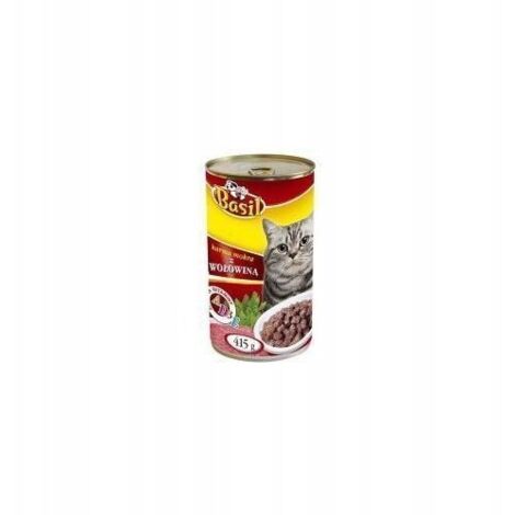 Comida húmeda de albahaca 415g con carne de res para gatos 1 ud.