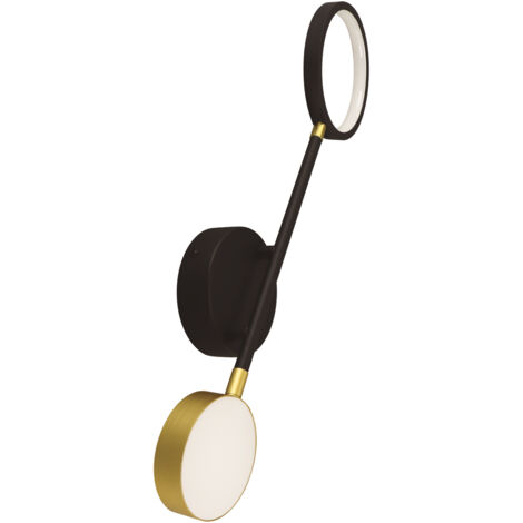 Lámpara de pared decorativa LED Omega 10W 4200K 1140lm negro dorado Ideus 04191 (1/2)