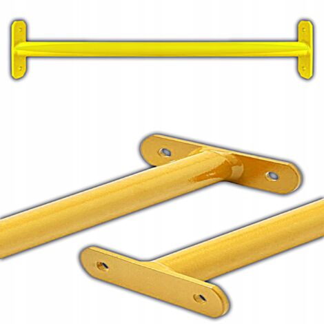 SOPORTE DE BARRA DE TIRO DE METAL PARA JARDÍN, GIMNASIO Y PARQUE INFANTIL 125 CM AMARILLO (1/2)
