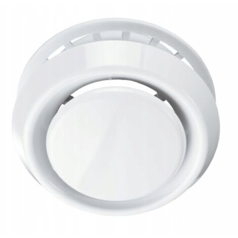 DIFUSOR DE IMPULSIÓN Y ESCAPE CON BRIDA DE 100 mm AJUSTABLE, RESPIRADEROS ABS BLANCO