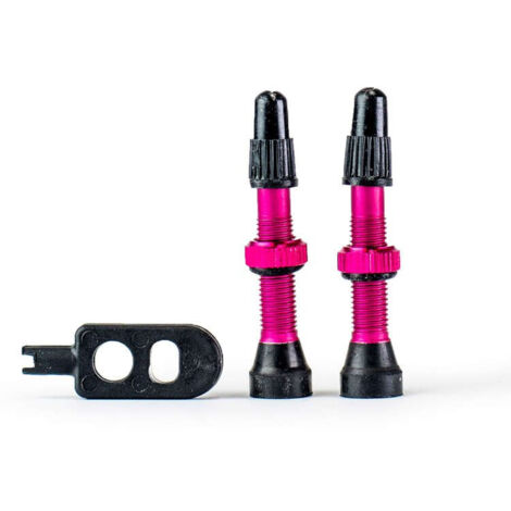 Válvulas tubeless Trezado rosas - 2 piezas con llave (1/2)
