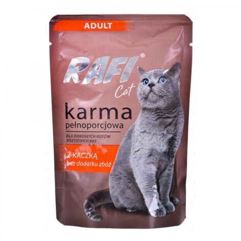 Comida húmeda para gatos Rafi con pato en sobre de 100 g (1/2)