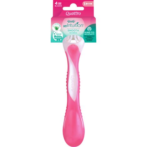 Wilkinson Sword Quattro Smooth Sensitive - Maquinilla de afeitar desechable, afeitado suave (1/2)
