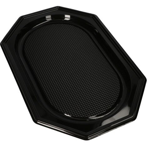 Bandejas de catering, R-PET, 45,5 cm x 30,2 cm x 2,2 cm, negras, "SP-45-B", 10 uds., Papstar Polska