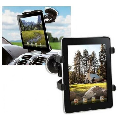 Soporte para coche Techly para tablet/iPad de 7" a 10,1", montaje en parabrisas, negro. (1/7)