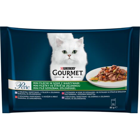GOURMET PERLE Ternera, Buey, Caza, Trucha con verduras 4x85g (1/3)