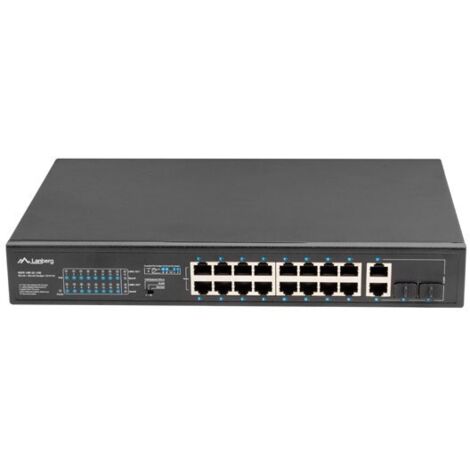 Switch no gestionado Lanberg 16x 100Mb PoE+/2x Combo Rack 19" Gigabit Ethernet 150W (1/5)
