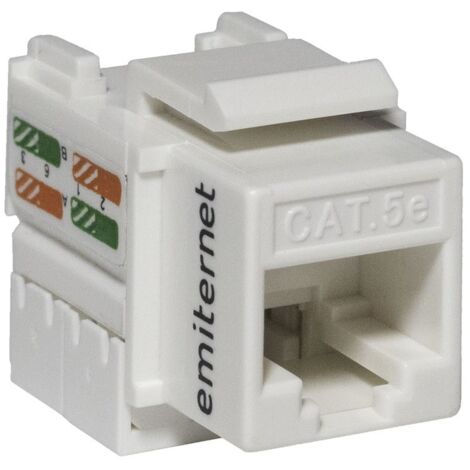 Conector de comunicación de datos RJ45 UTP cat. 5e, blanco keystone ...