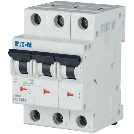 Interruptor automático de sobrecorriente serie 15 kA de 3 polos FAZ-B20/3 (1/5)