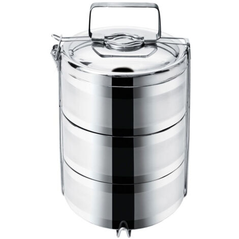 Fiambrera térmica de acero inoxidable, de 3 niveles, 3 x 1,1 l (1/2)