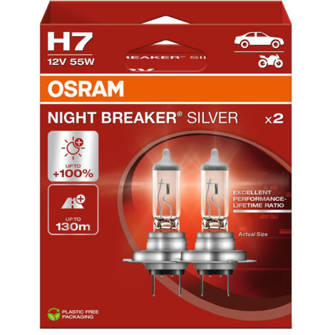Osram H7 ROMPEDOR DE NOCHE PLATA + 100% CAJA DUO (1/5)