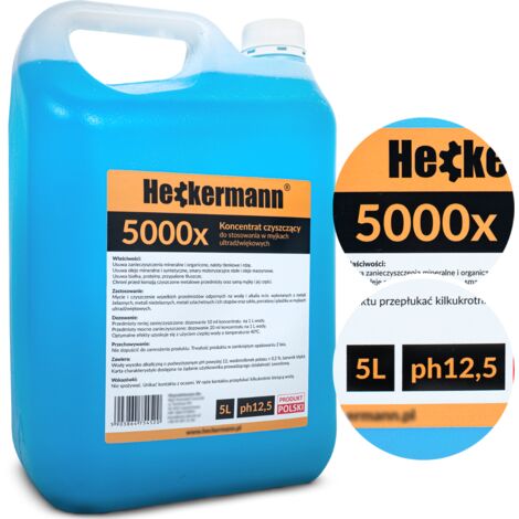 Líquido limpiador ultrasónico Heckermann pH 12,5, 5 litros
