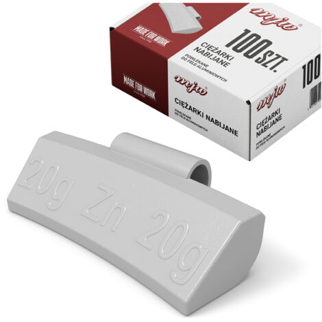 Contrapesos de zinc con clip para llantas de aluminio. Contrapesos de aluminio de 20 g, 100 unidades. (1/3)