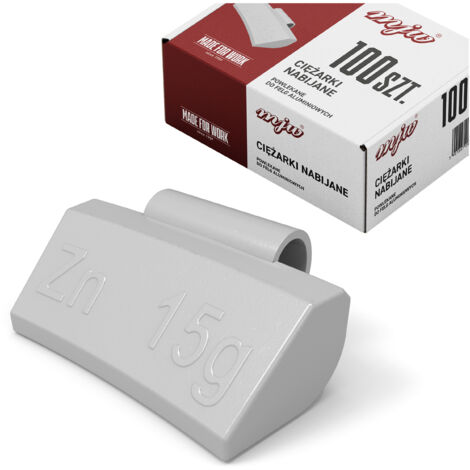 Contrapesos de zinc con clip para llantas de aluminio. Contrapesos de aluminio de 15 g, 100 unidades. (1/3)