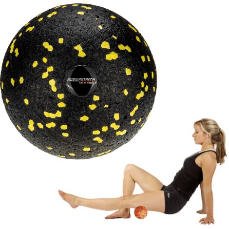 AQUA-SPORT POWERSTRECH PELOTA EPP DE 8 CM RODILLO NEGRO-AMARILLO AS06144 (1/3)