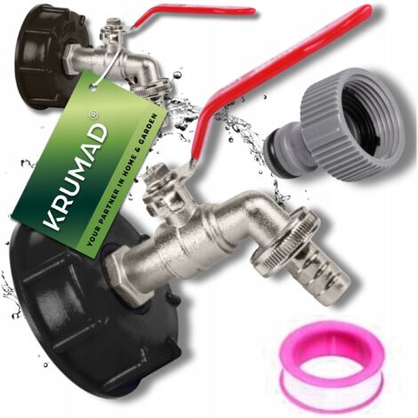 Válvula de extracción de grifo Mauser para tanque IBC de 1000 L con grifo de 3/4. (1/5)
