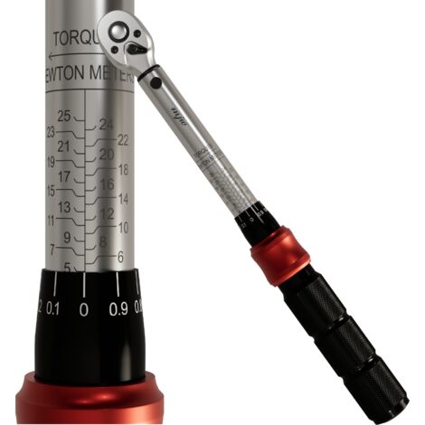 Llave dinamométrica de precisión de 1/4 de pulgada, acero CRV, 5-25 Nm (1/5)