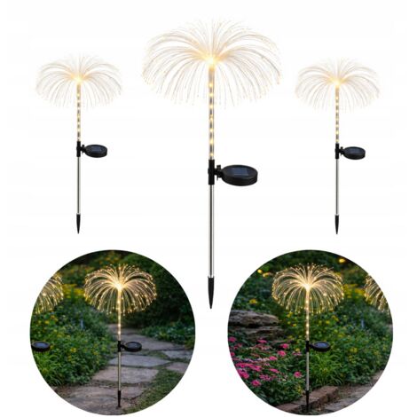 Lámpara solar decorativa para jardín con forma de medusa y luz LED blanca fría. (1/4)