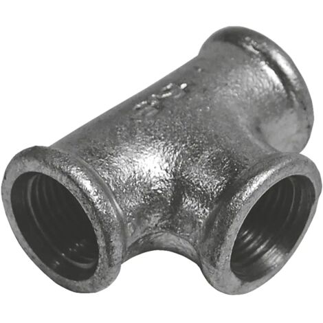 Conector en T reductor cincado de 3/4" x 1/2" B1 (DN20 x DN15)