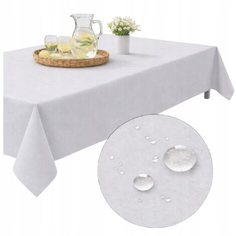 Mantel impermeable de jardín de 155x220 cm para mesa, terraza o balcón, color gris claro. (1/5)