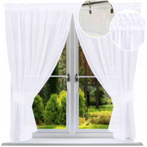 Cortina confeccionada lisa de 170x200 cm, cortinas de voile, cortinas blancas tipo atrapasueños, cortinas lisas