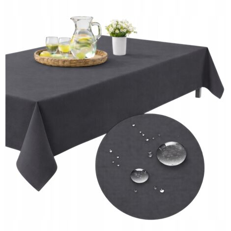 Mantel impermeable para jardín de 155x200 cm para mesa de terraza, color gris grafito oscuro. (1/5)