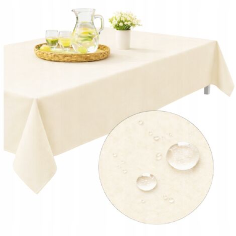 Mantel impermeable para jardín de 155x180 cm para mesa, terraza, balcón o pérgola, color crudo.