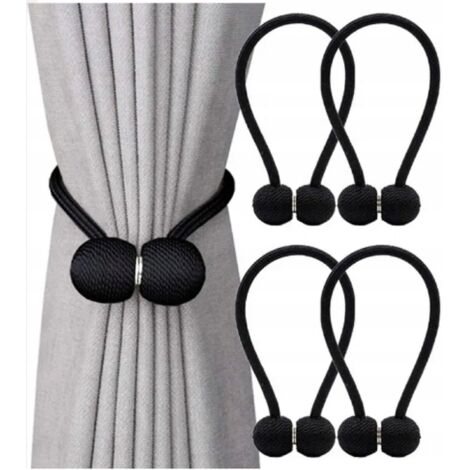 CLIP MAGNÉTICO PARA CORTINAS CON CORDÓN NEGRO DECORATIVO (1/3)