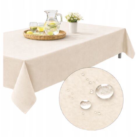 Mantel de jardín impermeable de 155x180 cm para mesa, terraza, balcón o pérgola, color beige claro.