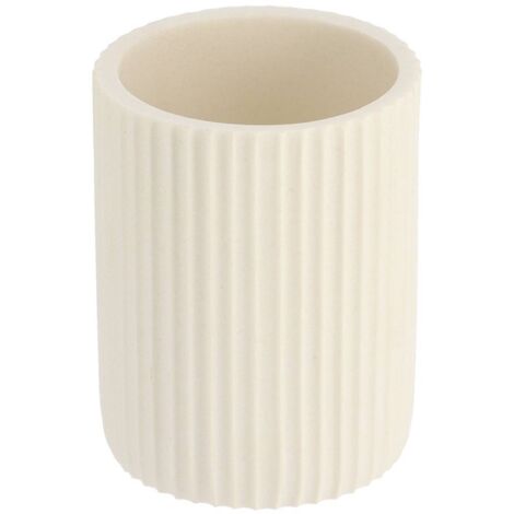 Taza de poliresina acanalada - blanca - Tendance