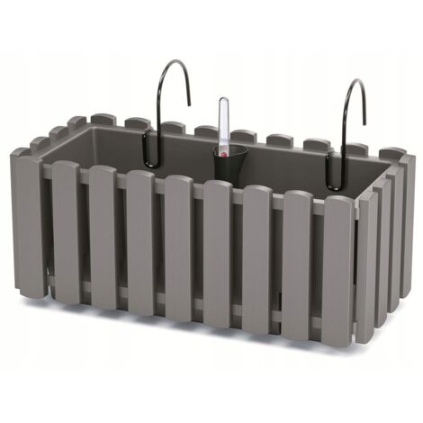 Jardinera para balcón BOARDEE FENCYCASE W, dimensiones (mm) 380x180x162, color Gris piedra