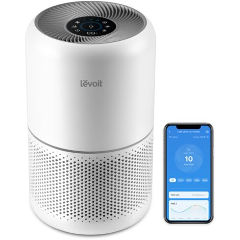 PURIFICADOR DE AIRE LEVOIT SMART HOME CON FILTRO HEPA H13, SENOR DE CALIDAD DEL AIRE LÍMITES 99,97% DE ALERGIA HUMO