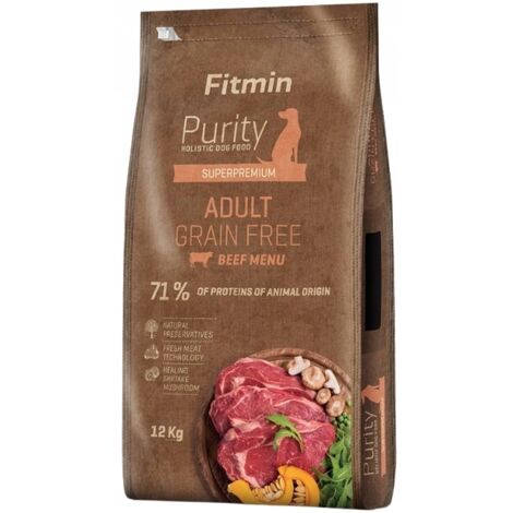 FITMIN DOG PURITY ADULT GRAIN FREE BEEF alimento seco para perros 12 kg